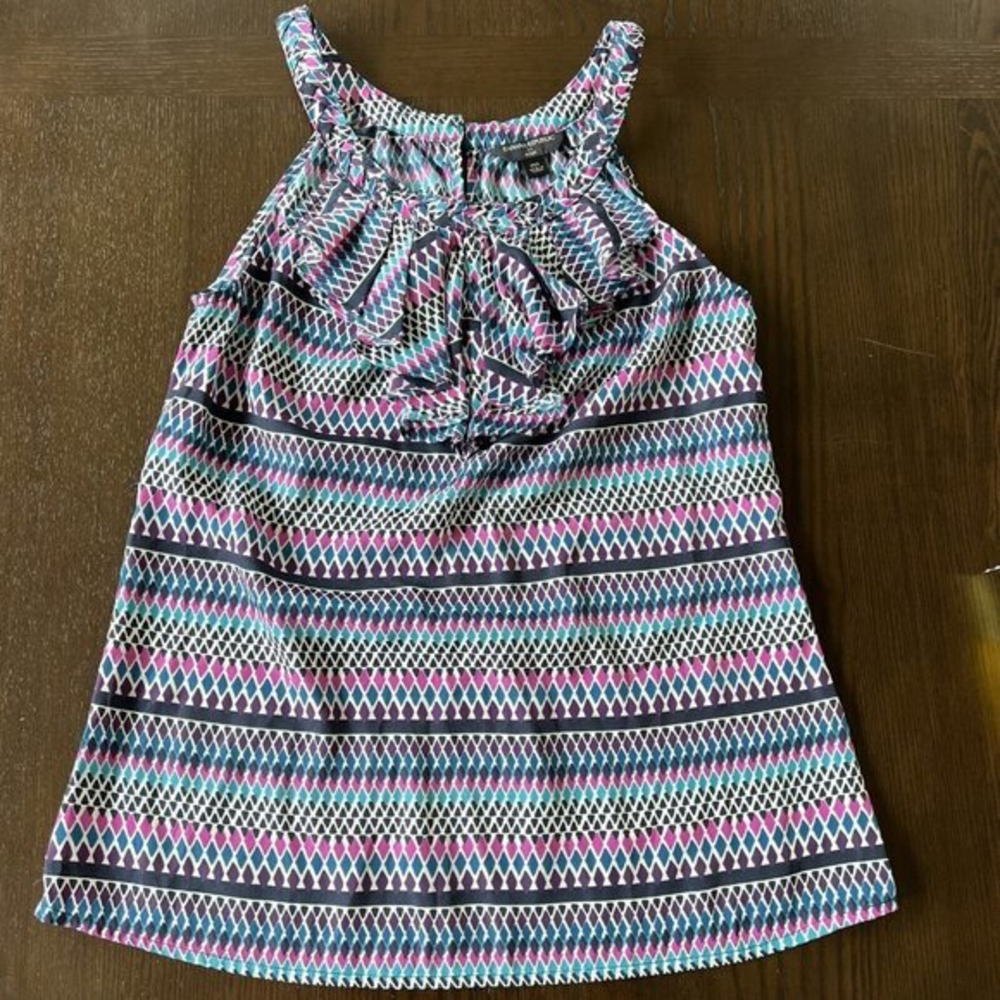 Banana Republic Factory Sleeveless Blouse Womens Size‎ Petite XS Flowy Colorful